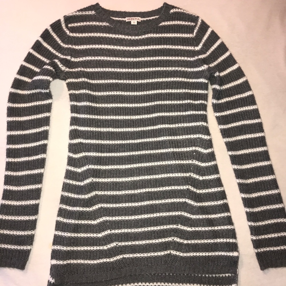 Grey and white light sweater